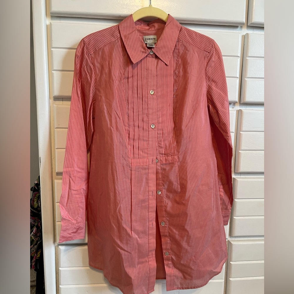 Chico’s peach button down